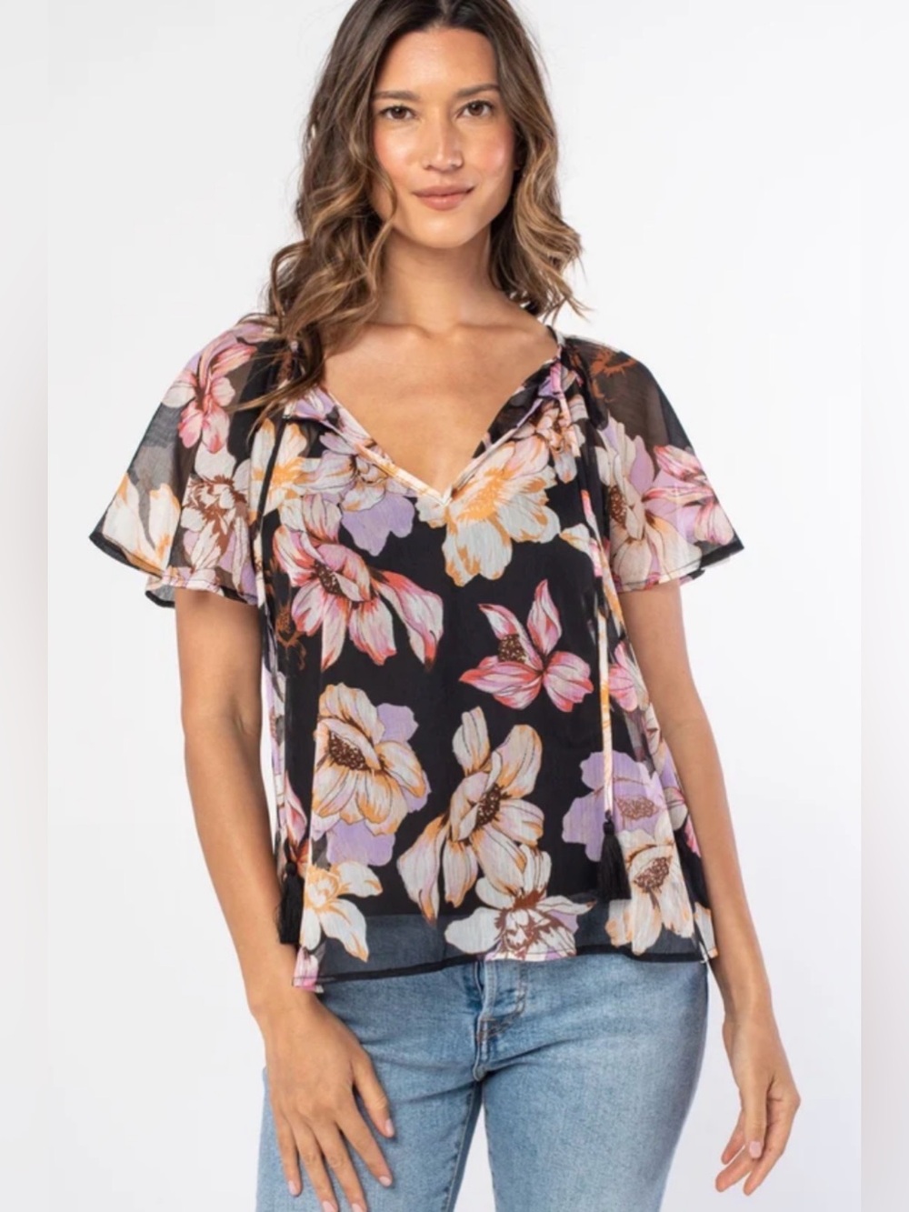 Love Stitch Women's Floral Blouse Size Large